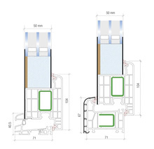 Haustür Aluminium/PVC Smart A400 2.0 RC2 anthrazit 1100 x 2100 mm Links inkl. Beschlagset, Stangengriff, Profilzylinder inkl. 3 Schlüssel