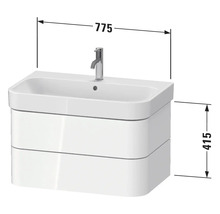 Meuble sous vasque DURAVIT Happy D.2 Plus lxhxp 775 x 415 mm x 490 mm couleur de façade blanc sans vasque