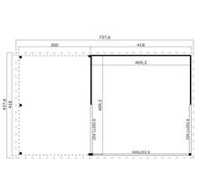 Grundrisszeichnung mit Massangaben