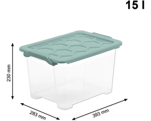 Aufbewahrungsbox aus Kunststoff, 15 Liter mit Deckel