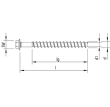Schéma d'une vis avec indications de dimensions.