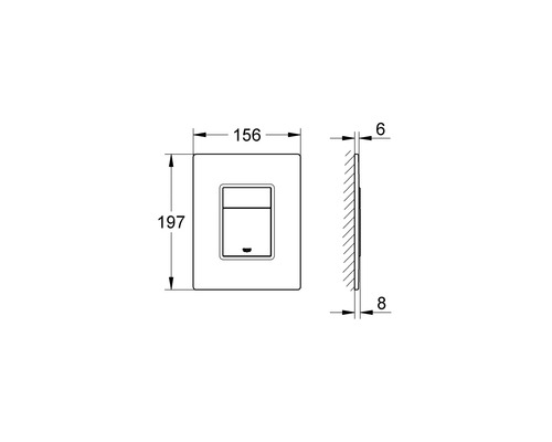 Dessin technique d''un interrupteur mural avec dimensions