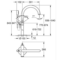Set de mitigeur de baignoire GROHE1108 Atrio New 32653AL3-thumb-10