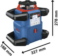 Laser rotatif Bosch avec dimensions 327 mm x 188 mm x 278 mm