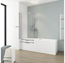 Pare-baignoire 1 pièce SCHULTE Komfort 80 x 140 cm verre transparent couleur de profil aluminium D1650-EKS 01 50 140-thumb-3