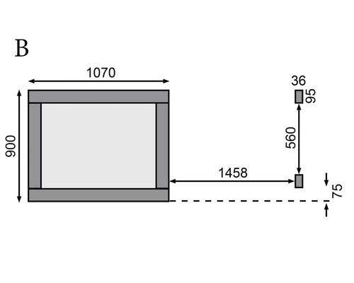 Dessin technique avec indications de mesure