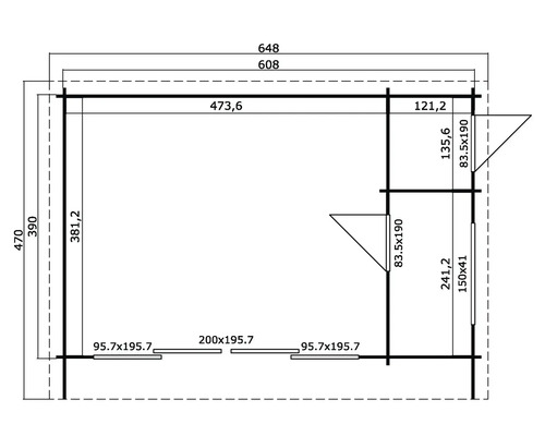 Plan d''un chalet de jardin avec dimensions