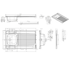 Meuble sous-évier avec évier Held Möbel 100 x 60 x 85 mm façade blanc mat corps blanc-thumb-1