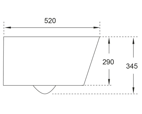 Dessin technique avec les dimensions 520, 290 et 345.
