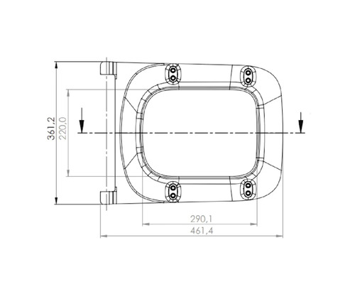 Dessin technique d''un châssis de fenêtre avec dimensions
