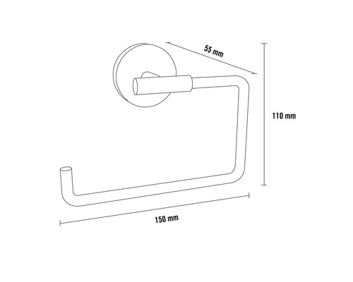 Abmessungen eines Toilettenpapierhalters