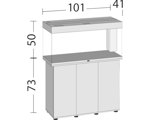 Aquariumkombination mit Schrank und den Maßen 101 x 41 x 123 cm