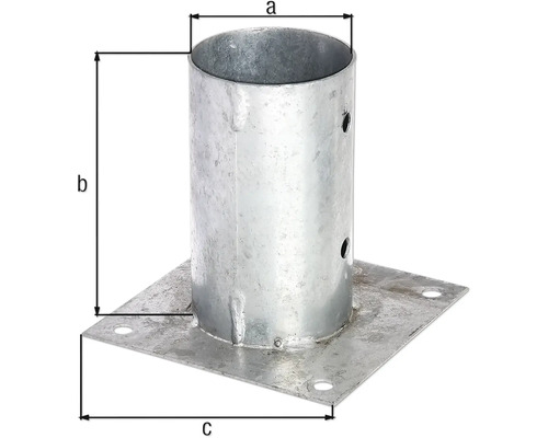 Pfostenhalter aus verzinktem Stahl mit Abmessungen