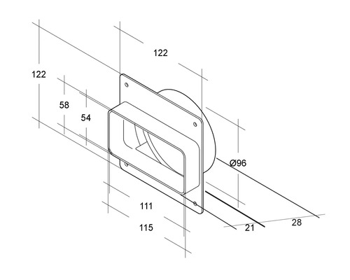 Dessin technique d''une vanne d''alimentation en air avec dimensions