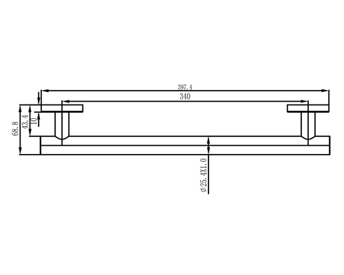 Technische Zeichnung mit Maßangaben