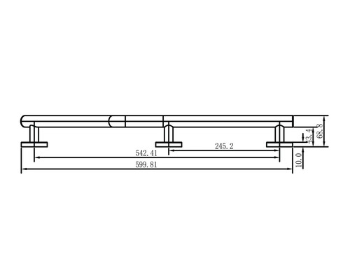 Dessin technique d''une main courante avec dimensions