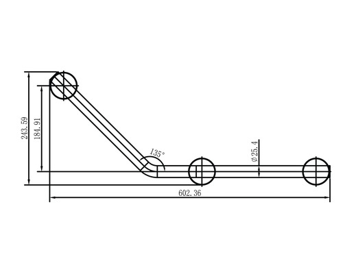 Dessin technique d''une barre d''appui avec cotes
