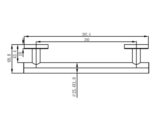 Technische Zeichnung mit Maßangaben