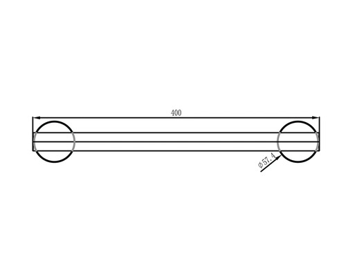 Dessin technique d''une tige d''une longueur de 400 et d''un diamètre de 57,4.