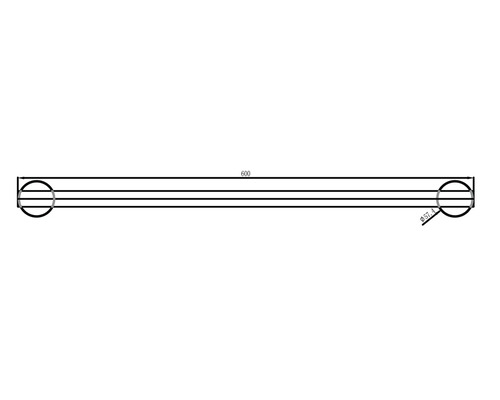 Schéma technique d''un tube mesurant 600 et 57,4.
