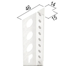Arrêt de bord / Profil de jonction PROTEKTOR avec joint creux pour cloison sèche acier zingué blanc 3000 x 15 mm lot = 15 pces-thumb-2