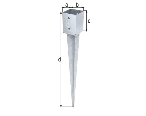 Support de poteau avec indication des dimensions