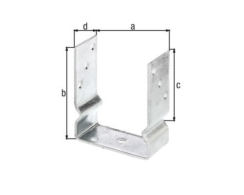 Pfostenträger mit Abmessungsangaben