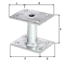Pfostenträger mit Abmessungskennzeichnung