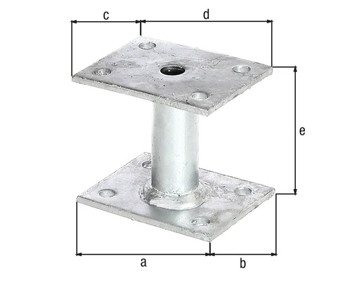 Pfostenträger mit Abmessungskennzeichnung