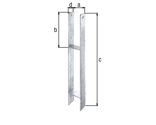 Support de poteau en H avec dimensions