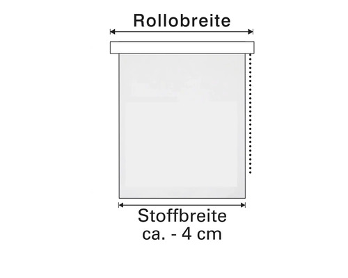 Skizze einer Rollos mit Breitenangaben