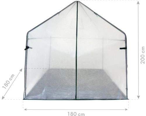 Serre de culture de dimensions 180 x 180 x 200 centimètres