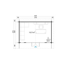 Plan d''un abri de jardin avec meubles et dimensions
