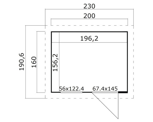Plan d''un abri de jardin avec des mesures