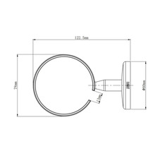 Technische Zeichnung eines Handtuchrings mit Maßangaben