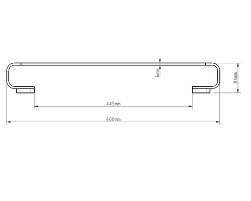 Technische Zeichnung einer Haltestange mit Maßangaben