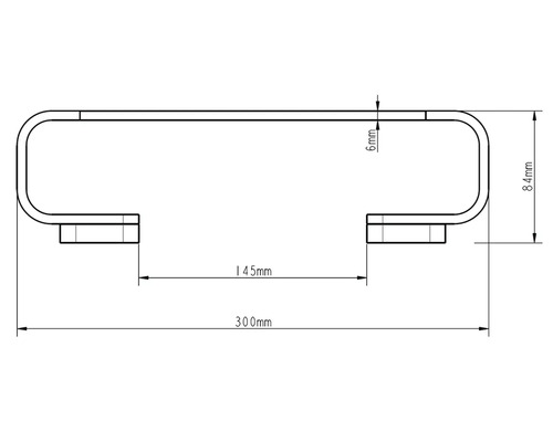 Technische Zeichnung eines 300 Millimeter Möbelgriffs