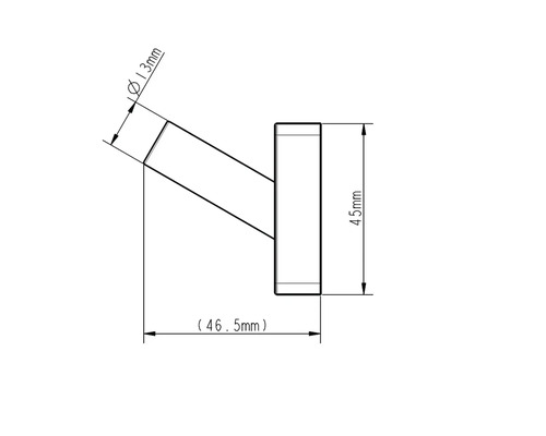 Technische Zeichnung eines Wandhakens mit Maßangaben