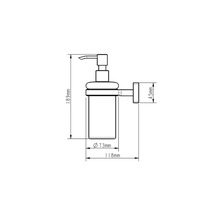 Dessin technique d''un distributeur de savon avec dimensions
