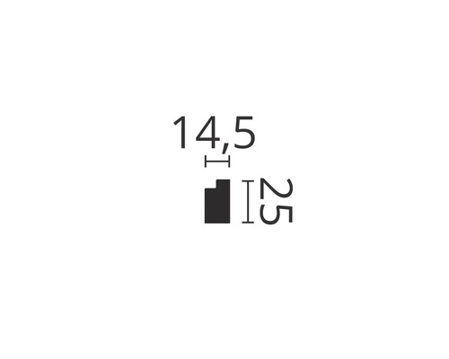 Profilleiste mit den Maßen 14,5 mal 25 Millimeter