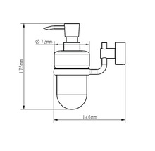 Dessin technique d''un distributeur de savon avec dimensions
