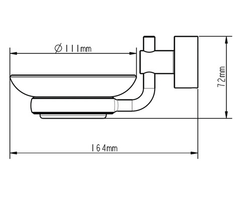 Dessin technique d''un porte-savon avec dimensions