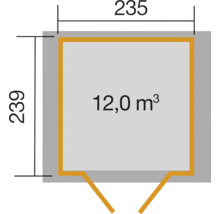 Gartenhaus weka 224 Gr. 3 inkl. Fußboden 280 x 263 cm grau