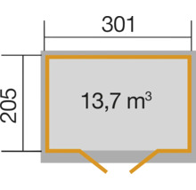 Gartenhaus weka 218 Gr. 2 inkl. Fußboden 320 x 239 cm rot