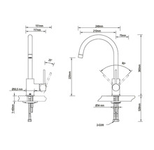 Robinet de cuisine Lenz LIO acier inoxydable brillant 42030011