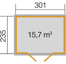 Gartenhaus weka 218 Gr. 3 inkl. Fußboden 320 x 269 cm anthrazit