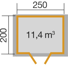 Gartenhaus weka Premium 28 inkl. Fußboden 300 x 234 cm natur