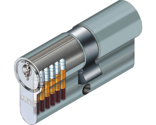 Illustration eines ABUS-Profilzylinders im Querschnitt