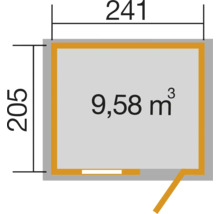 Gartenhaus weka 123 Gr. 1 inkl. Fußboden 306 x 239 cm anthrazit