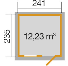 Gartenhaus weka 123 Gr. 2 inkl. Fußboden 306 x 274 cm natur